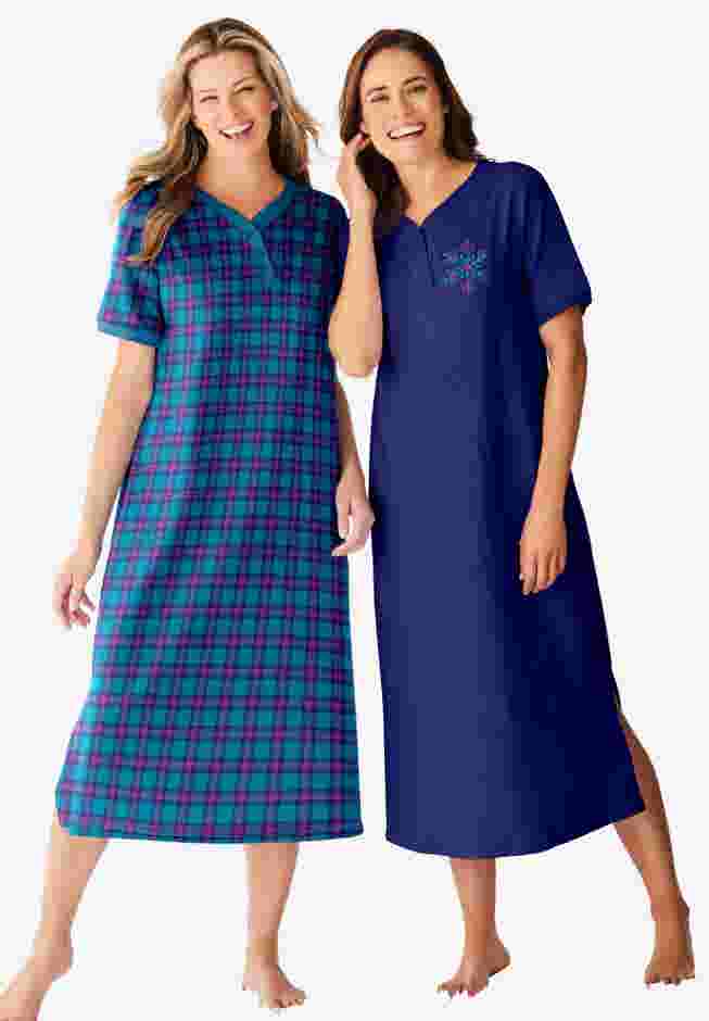 2-Pack Long Henley Sleepshirt  image number 0
