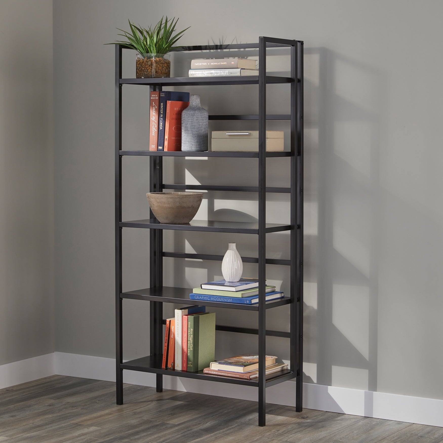 5-Tier Folded Metal Bookshelf image number 0
