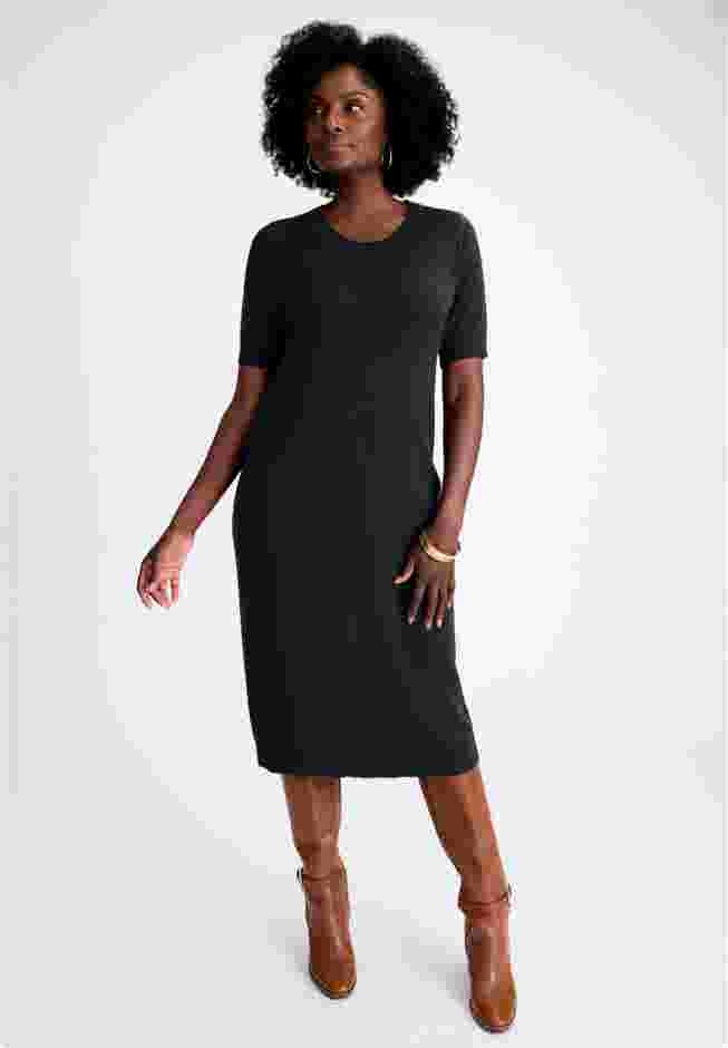 Cable Knit Cape Sweater Dress image number 1