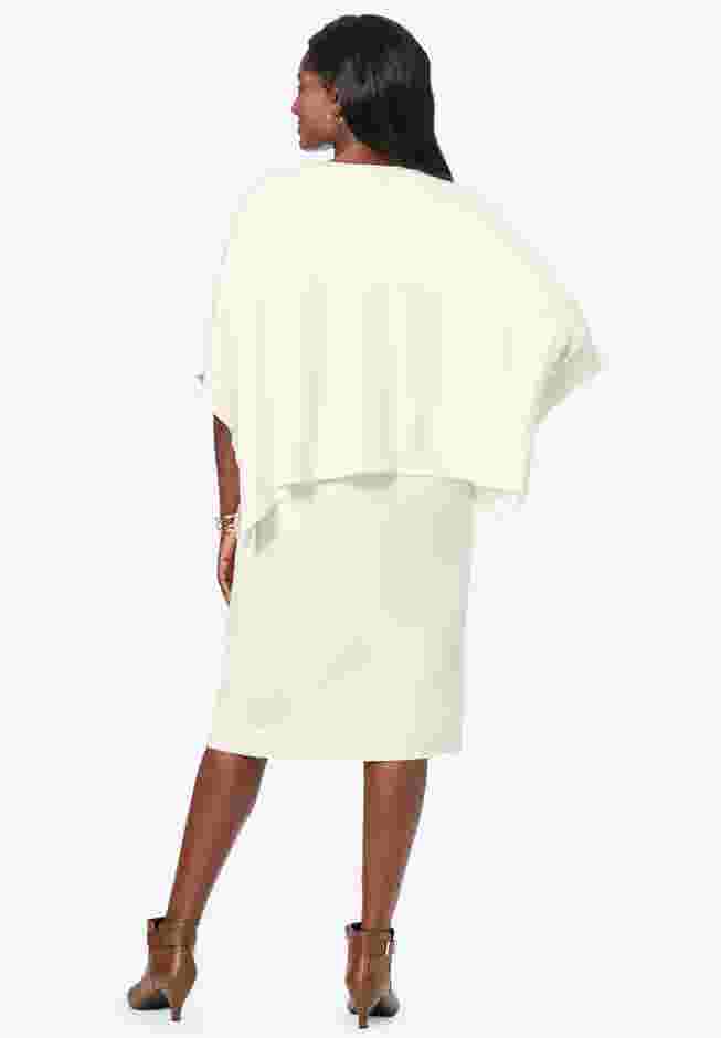 Cable Knit Cape Sweater Dress image number 1