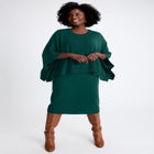 Cable Knit Cape Sweater Dress image number null