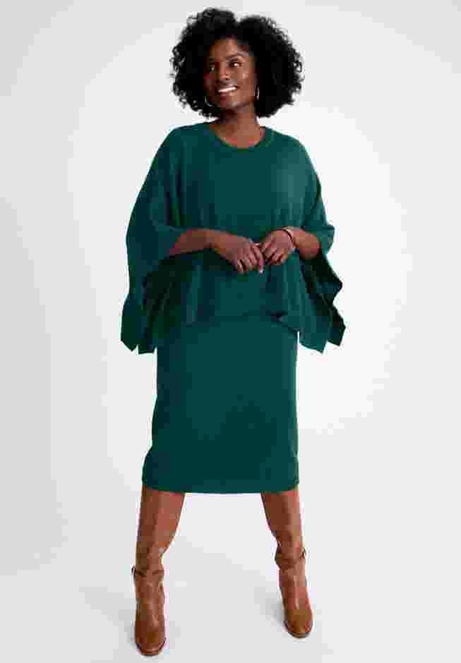 Cable Knit Cape Sweater Dress image number 0