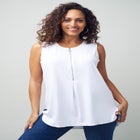 Stretch Knit Hi-Low Zip Tunic image number null