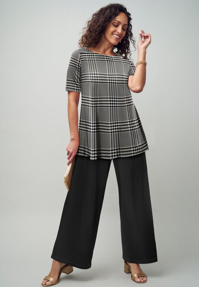 Stretch Knit Boatneck Swing Tunic image number 3