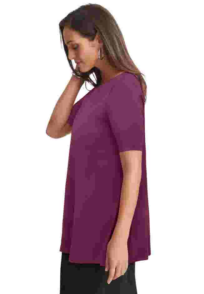 Stretch Knit Boatneck Swing Tunic image number 1