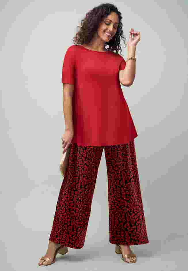 Stretch Knit Boatneck Swing Tunic image number 0