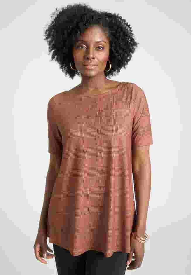 Stretch Knit Boatneck Swing Tunic image number 0