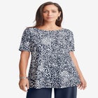 Stretch Knit Boatneck Swing Tunic image number null