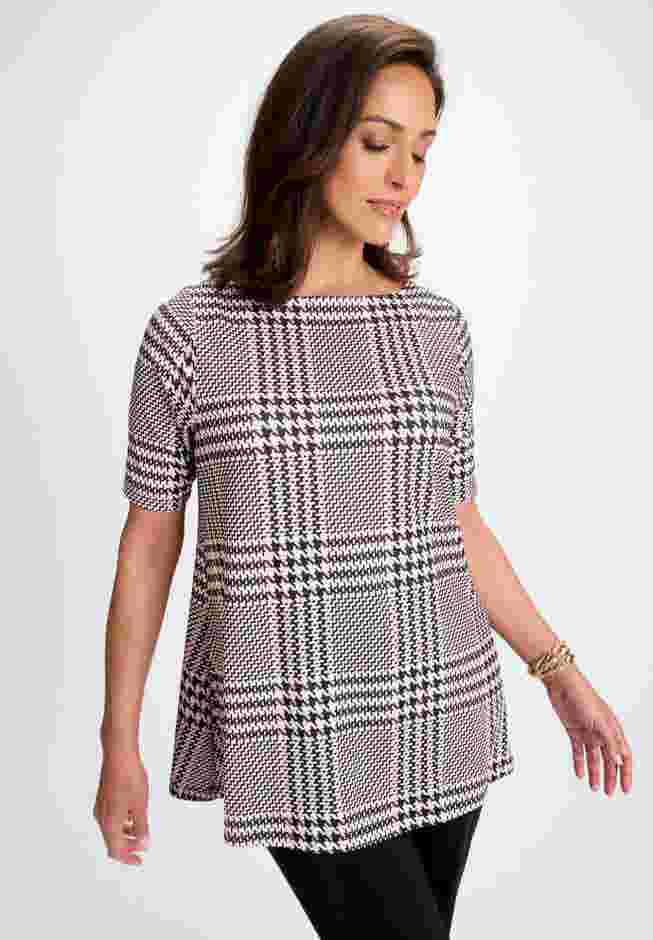 Stretch Knit Boatneck Swing Tunic image number 0