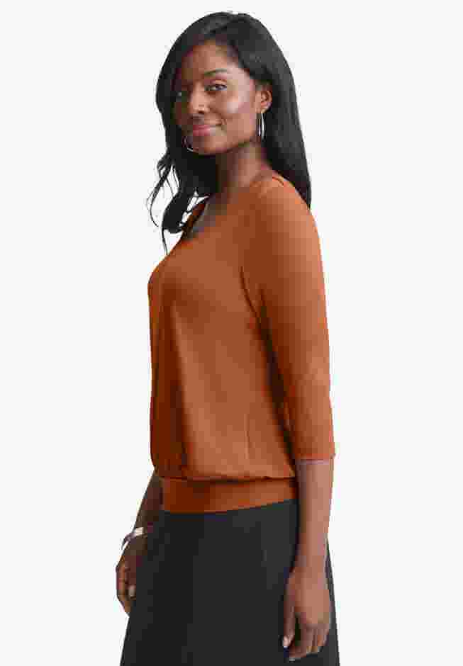 Stretch Knit Square Neck Top image number 2