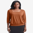Stretch Knit Square Neck Top image number null
