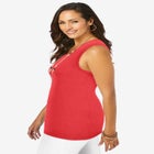 Scoop-Neck Sweater Tank image number null