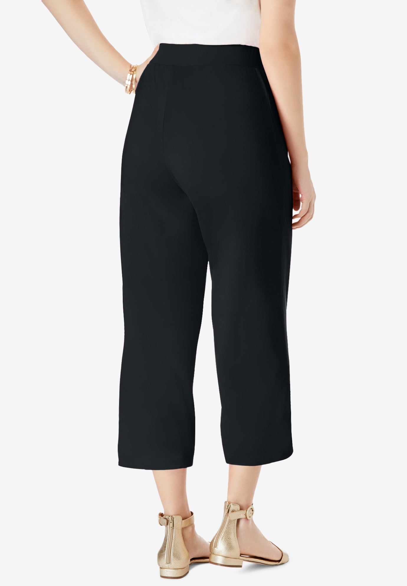 Everyday Stretch Knit Wide Leg Crop Pant image number 2