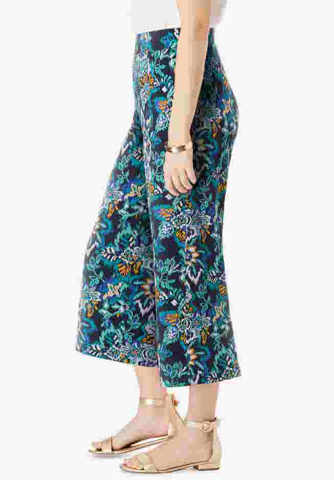 Everyday Stretch Knit Wide Leg Crop Pant image number 1