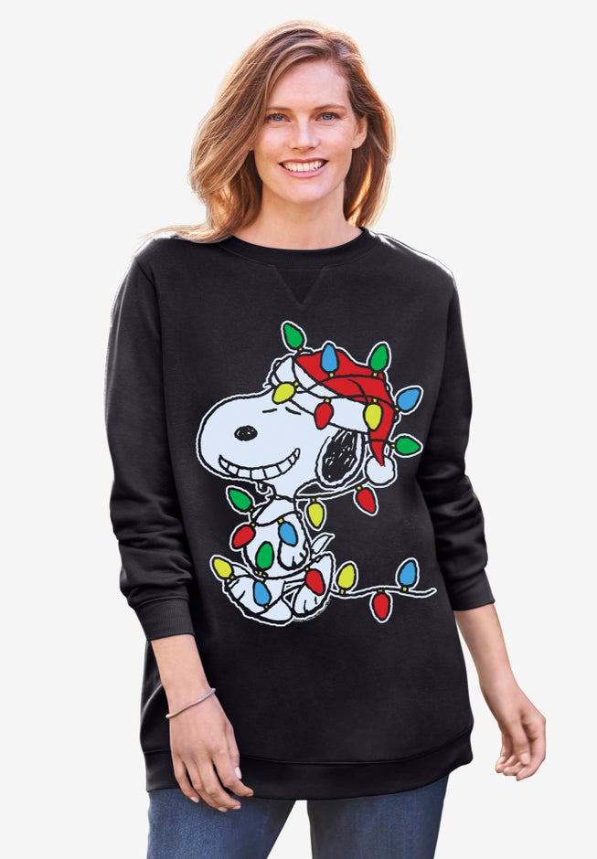 Peanuts Black Snoopy Lights Sweatshirt image number null