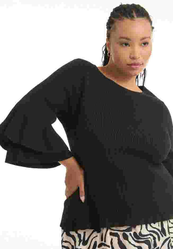 Ruffled Long-Sleeve Sweater image number 2