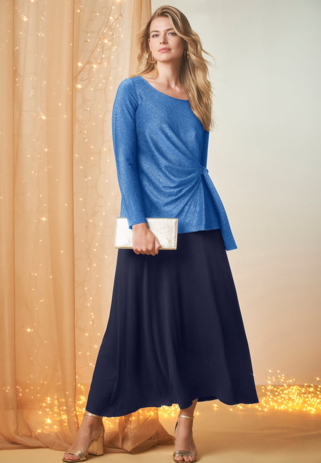 Shimmery Side-Gathered Tunic image number 0