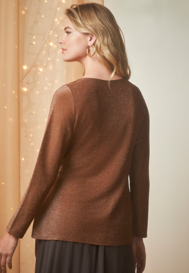 Shimmery Side-Gathered Tunic image number 2