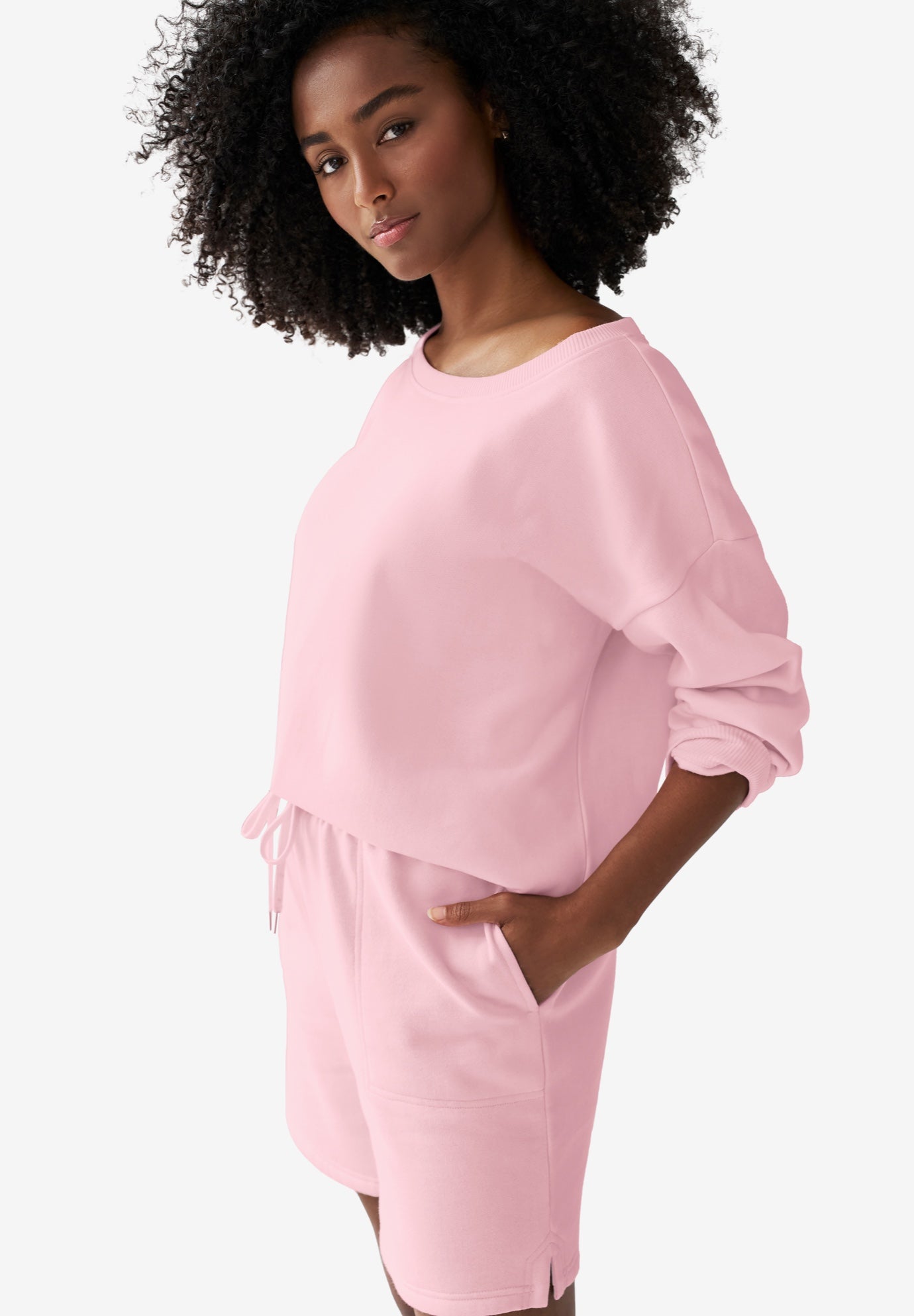 Fleece Shorts With Drawstring Waist image number 2