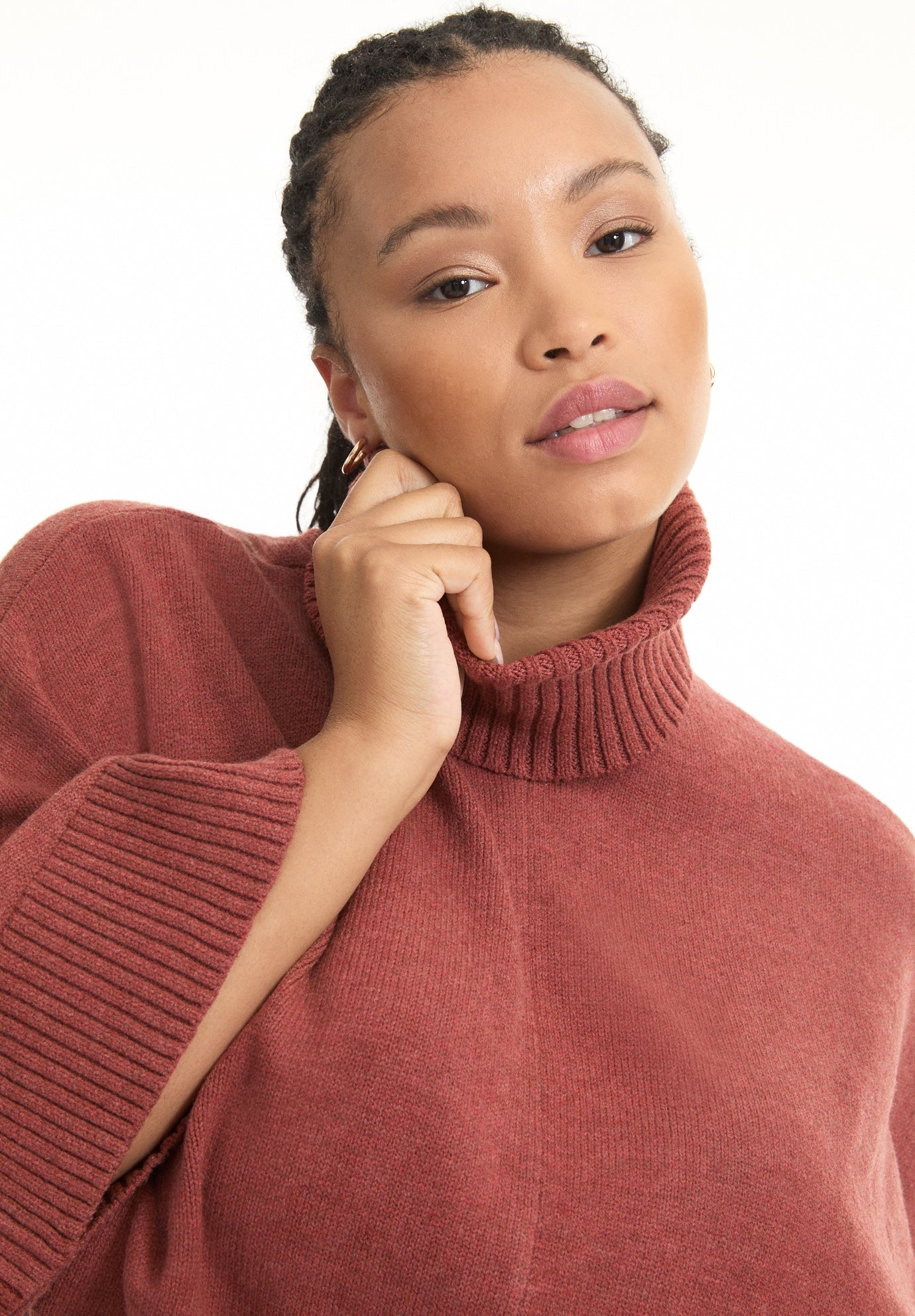 Wide-Sleeve Turtleneck Sweater image number 2