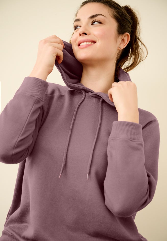 Hooded Fleece Boxy Sweatshirt image number 2