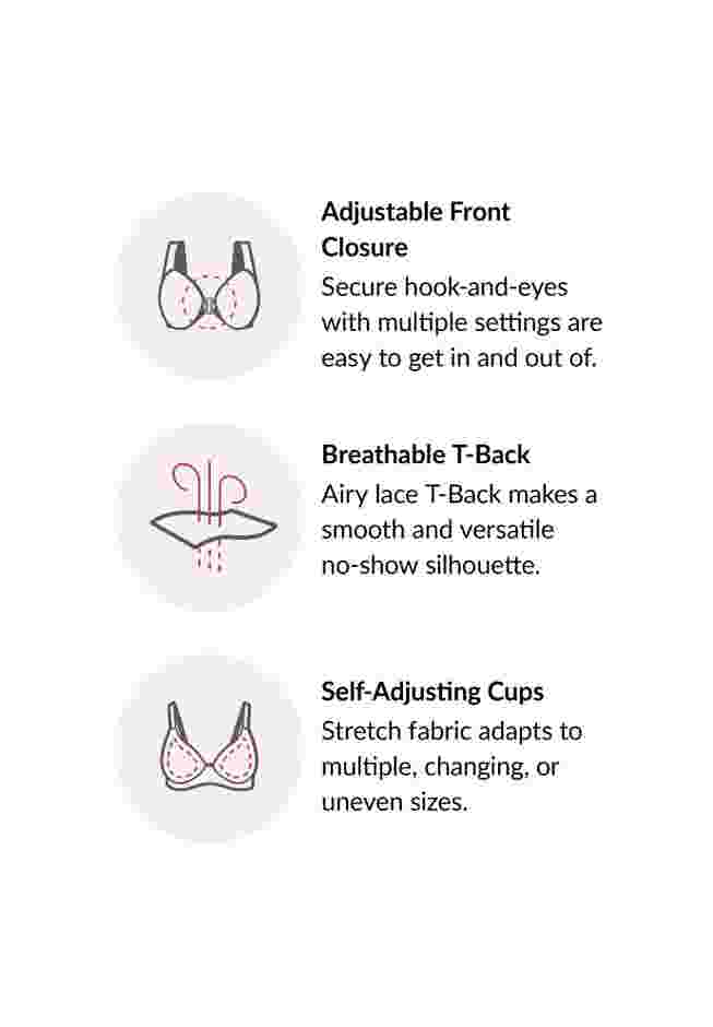 Glamorise® Front-Close Lace Back Bra image number 3