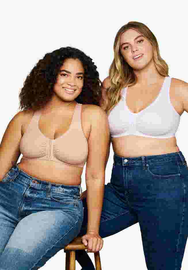 Glamorise® Front-Close Lace Back Bra image number 4
