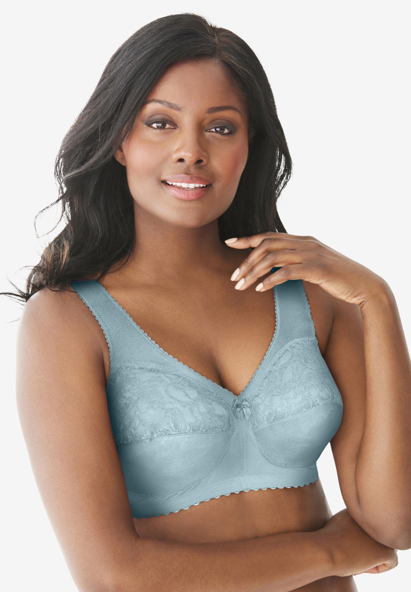 Glamorise&reg; Magic Lift&reg; Support Wireless Lace-Trimmed Bra 1000 image number 0