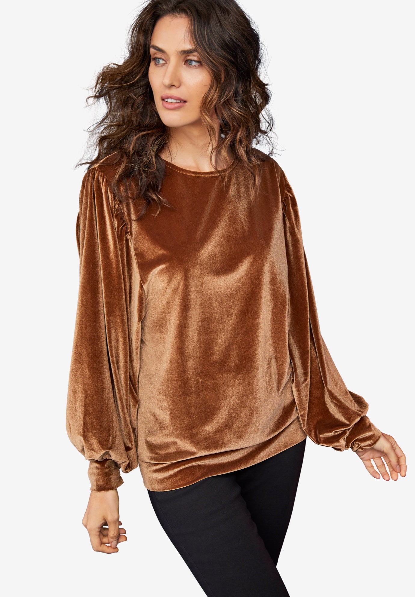 Full Sleeve Velour Top image number 0