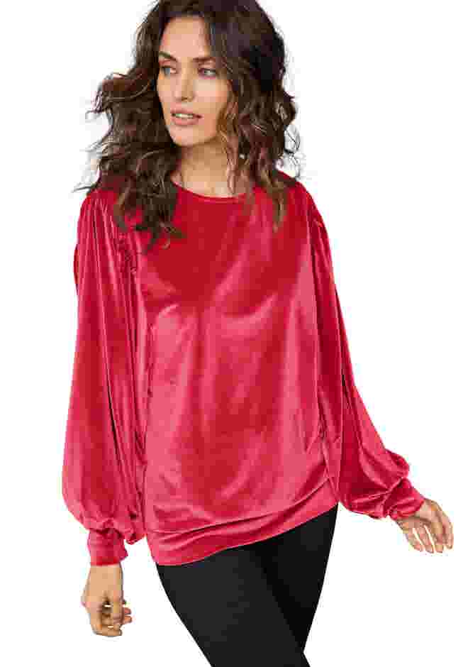 Full Sleeve Velour Top image number 0