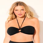 Ruched Ring Bandeau Bikini Top image number null