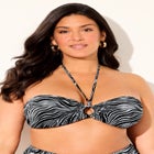 Ruched Ring Bandeau Bikini Top image number null