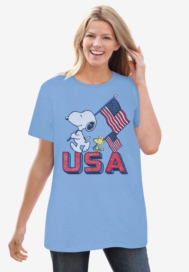 Blue Snoopy USA Crewneck Tee image number null