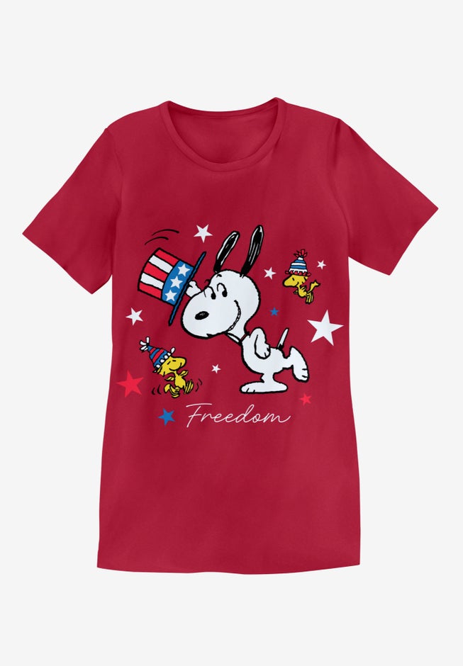 Red Snoopy Freedom Crewneck Tee image number null