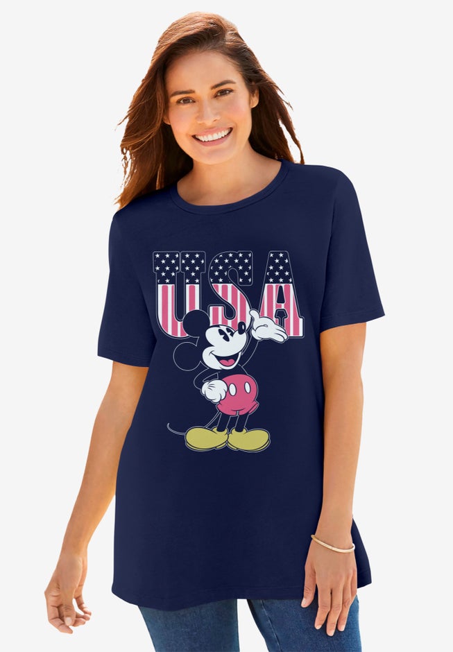 Navy USA Mickey Crewneck Tee image number null