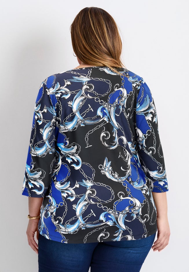 Side Ruched Faux Wrap Top image number 1