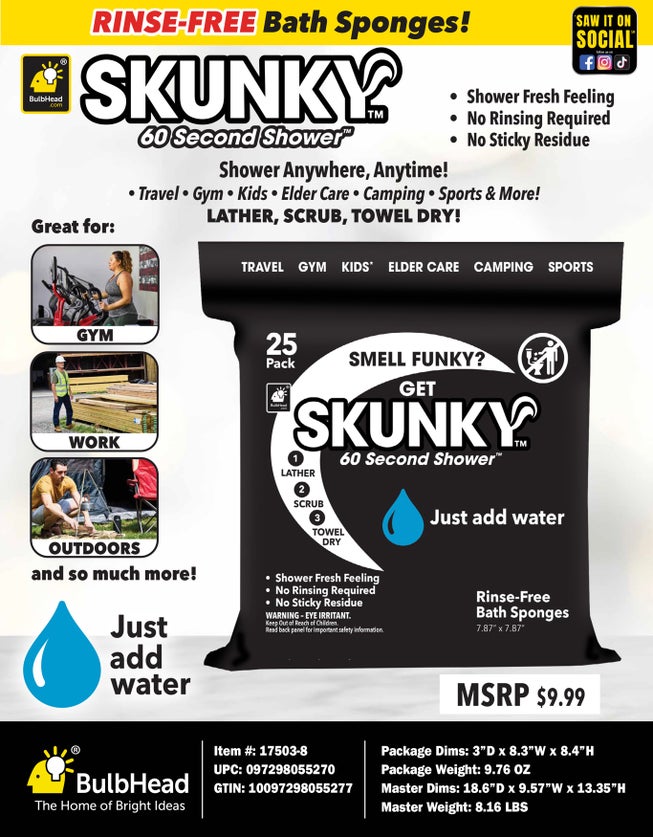Skunky® Rinse Free Bathing Wipes, Set of 2 image number 4