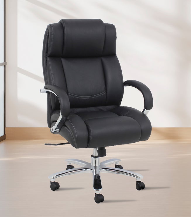 500 lbs. Weight Capacity Chrome Executive Office Chair image number null