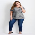 Triple Keyhole Short Sleeve Tee image number 0