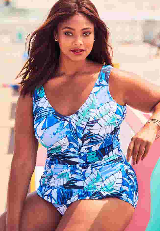 Sarong Front One Piece Swimsuit image number 4