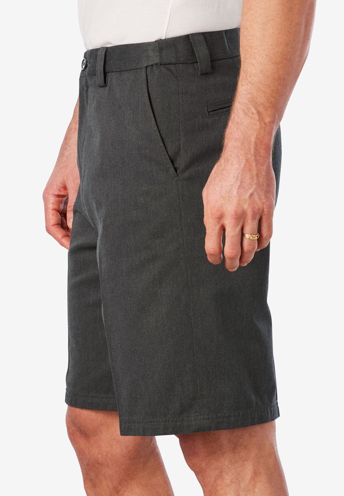 Wrinkle-Free Expandable Waist Plain Front Shorts image number 2