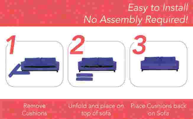 No-assembly installation steps for adjustable seat saver cushions