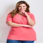 Short Sleeve Henley Tunic image number 0