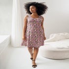 Stretch Knit Scoop Neck Sleeveless Fit And Flare Dress image number null