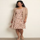 Stretch Jersey Knit Sleeveless Scoop Neck Fit and Flare Dress image number null