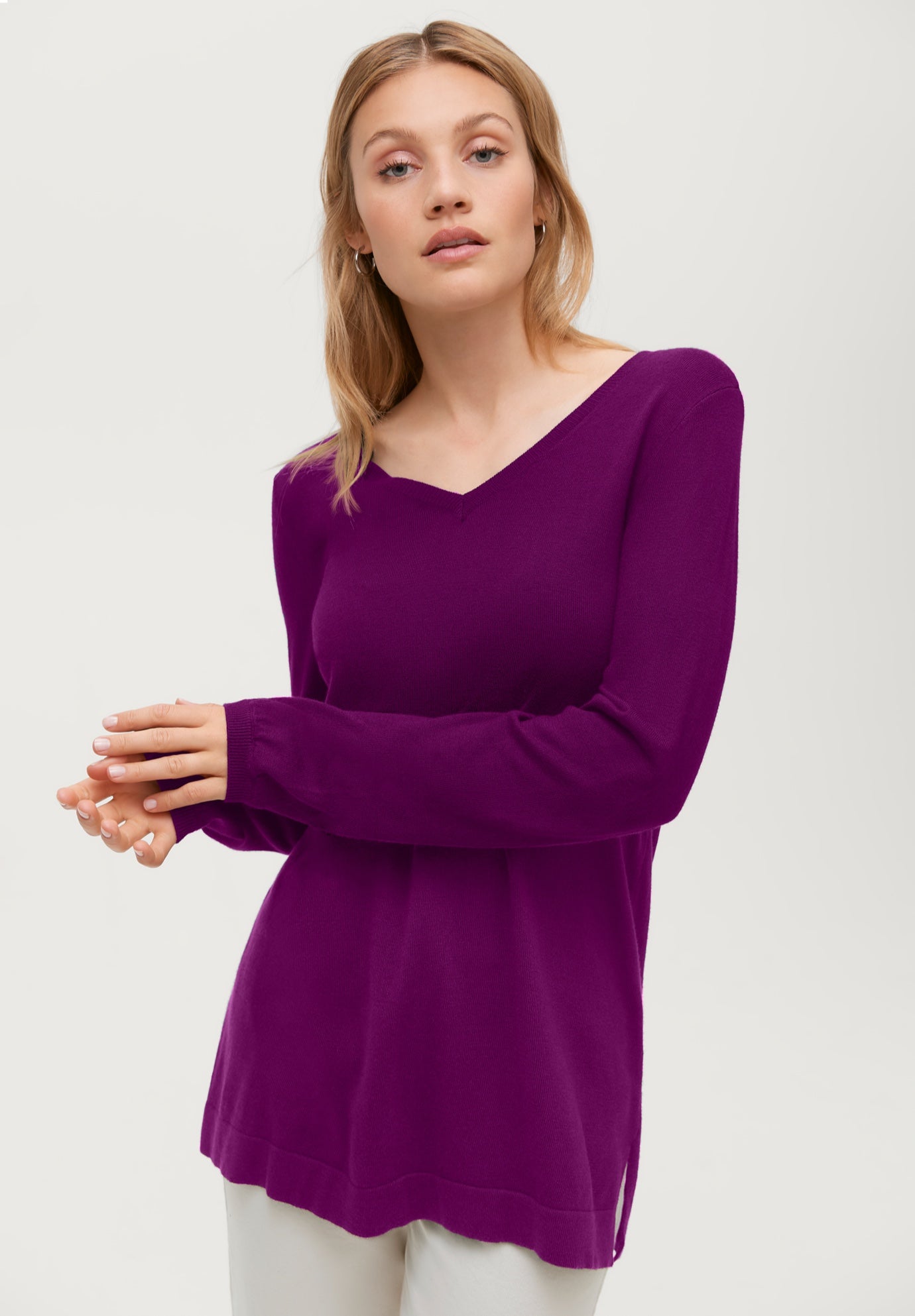 V-Neck Sweater Tunic image number 0