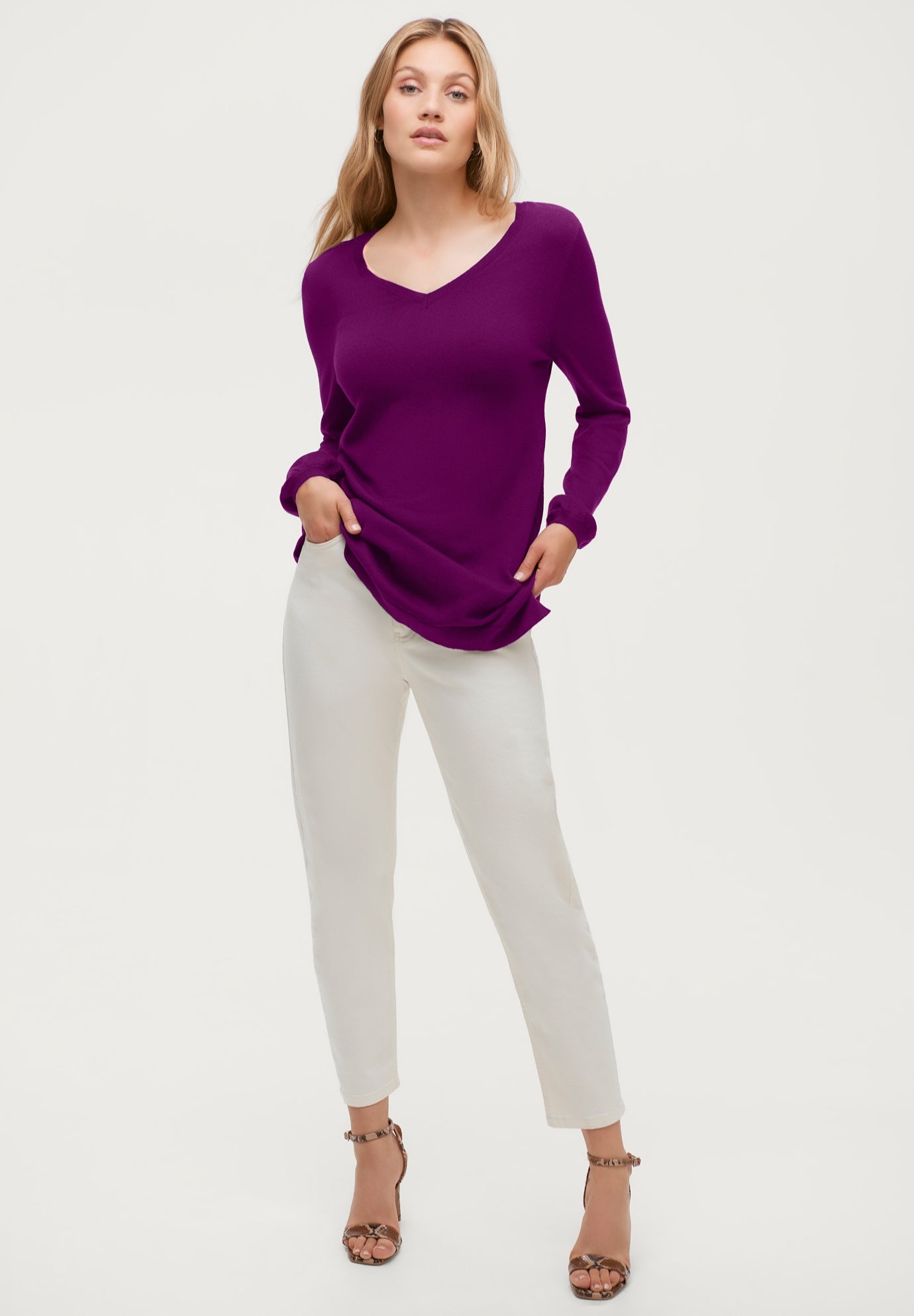V-Neck Sweater Tunic image number 2