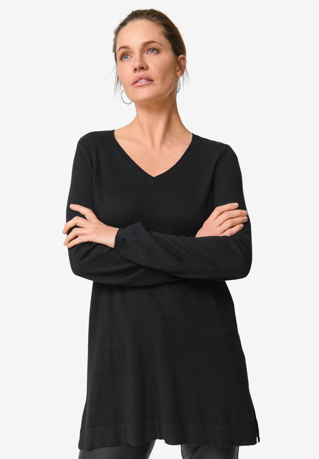 V-Neck Sweater Tunic image number 3