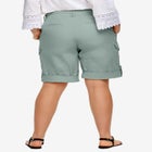 2 in 1 Mid-Rise Stretch Cotton Convertible Cargo Bermuda To Shorts image number 1