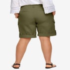 2 in 1 Mid-Rise Stretch Cotton Convertible Cargo Bermuda To Shorts image number null